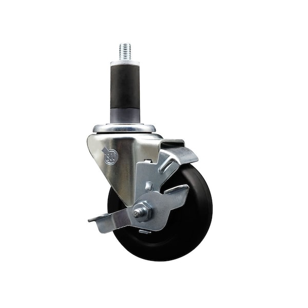 3.5'' Hard Rubber Swivel 1-1/4'' Expanding Stem Caster with Brake